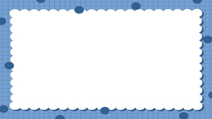 Fototapeta premium dark blue dots with plaid pattern frame background, illustration paper template.