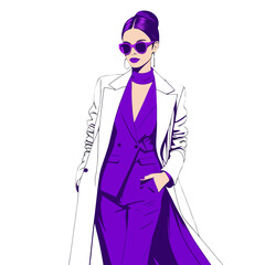 Fashion model in trendy outfit, stylish woman, glamourous chic style