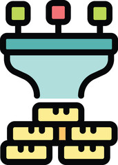 Obraz premium Sales funnel showing customers going through filter marketing system icon