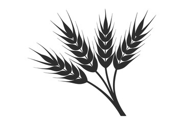 Set of minimalistic flat design wheat silhouettes. Hand drawn vector illustration