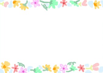 colorful tiny flowers ,flora, bloom, illustration paper template, greeting and wedding card