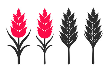 Wheat sign red icon vector