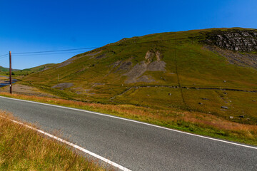 Road through Cwmystwyth, the centre point of wales south side.