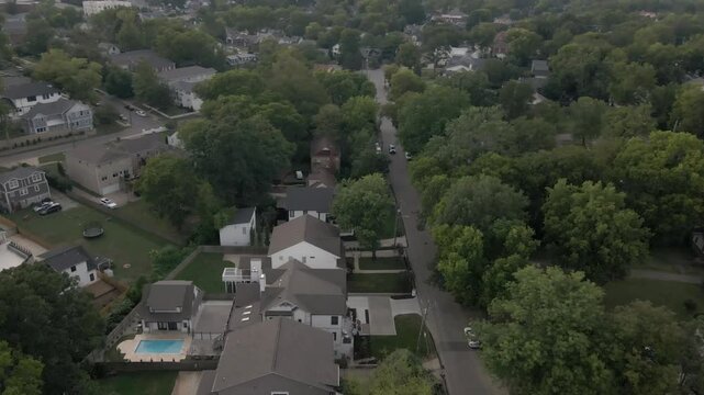 Aerial of residential Nashville