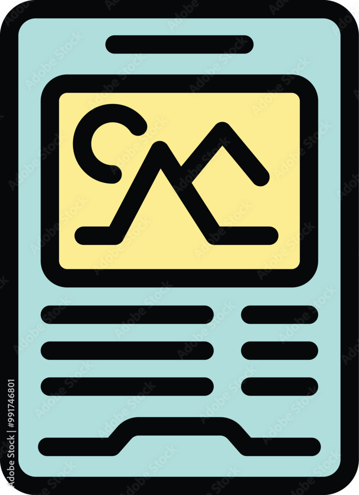 Poster smartphone displaying a photo editor app interface, allowing users to enhance and modify their pictu
