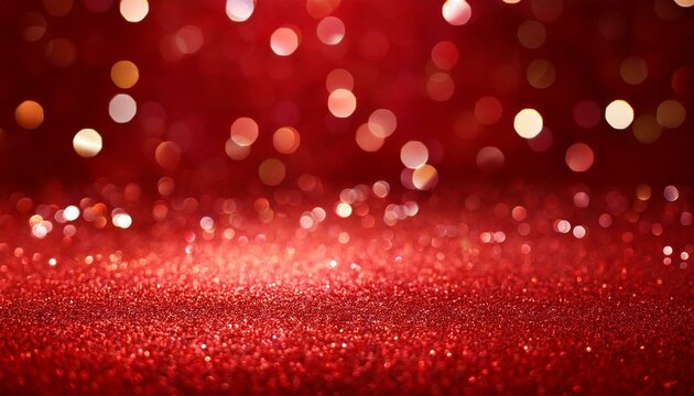 Roter weihnachts hintergrund mit kleinen glitzer bokeh