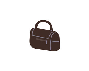A compact brown travel bag with a handle and front zipper pocket placed against a white background. Ideal for travel, organization, style, simplicity, and portability. Modern minimalist style