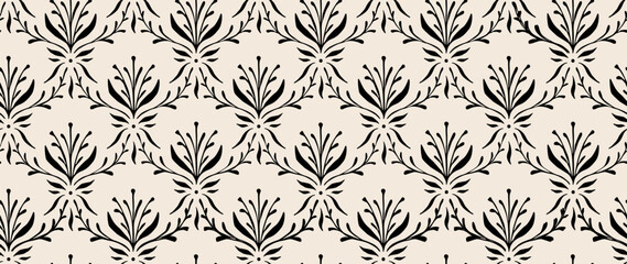 Vector seamless background. Minimalistic abstract floral pattern. Modern print. Ideal for textile design, screensavers, covers, cards, invitations and posters.