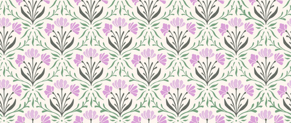 Vector seamless background. Minimalistic abstract floral pattern. Modern print. Ideal for textile design, screensavers, covers, cards, invitations and posters.