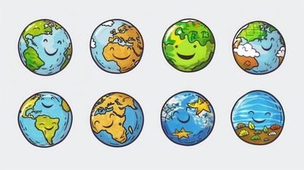 A set of colorful cartoon eggs with various facial expressions