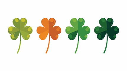 Four Leaf Clover Isolated on white background Vector Illustration