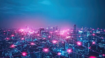 Obraz premium Cityscape Network