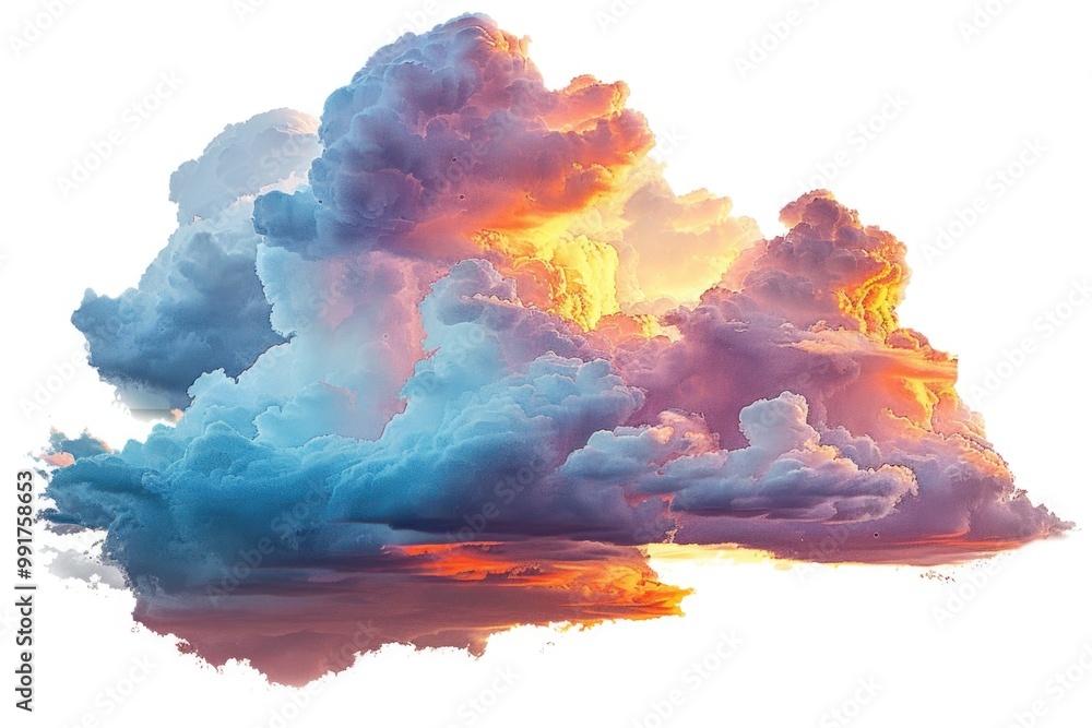 Poster A photo of clouds floating in the sky with no other objects or features visible