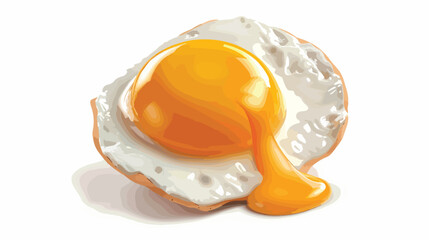 Fried Egg 3D Icon Isolated on White Background