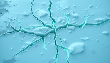 Obraz premium Frozen jagged ice with glowing cracks for smartphone backgrounds