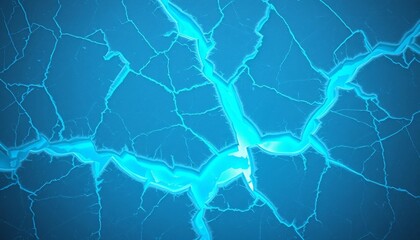 Obraz premium Broken ice with glowing green lines for digital customization