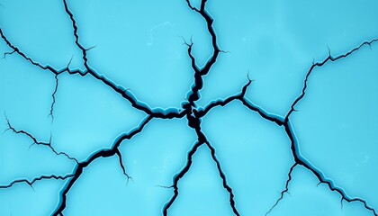 Cold shattered ice with glowing blue lines for desktop screens