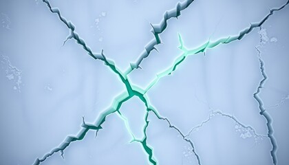 Sharp glowing fissures in frozen ice for mobile customization