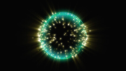 energy sector.Futuristic magical plasma circle  glows in space.
