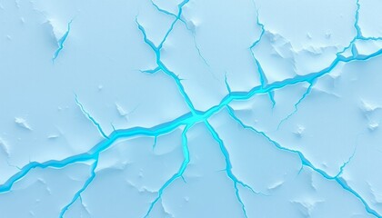 Obraz premium Frozen cracked ice with glowing green for smartphone customization