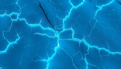 Cold, Fractured Ice with Subtle Electric Glow for Desktop Backgrounds