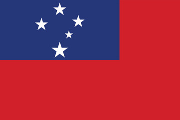 Samoan flag. National flag of Samoa. Vector illustration.	

