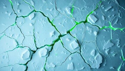 Sharp, Brittle Ice Glowing in Electric Blue for Digital Devices