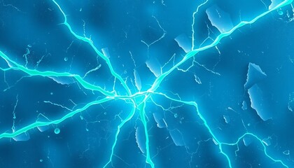 Jagged ice cracks illuminated with cool tones for digital backgrounds