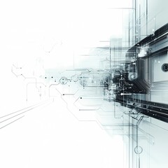 Obraz premium Futuristic Digital Technology with Flowing Lines