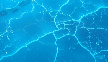 Naklejka premium Icy Cracks in Blue Ice, Cold and Brittle, Abstract Representation, Fractured Background