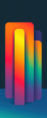 Obraz premium Abstract Gradient Shapes in Vibrant Colors