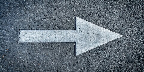 Gray Arrow Pointing Right on a Plain Background for Directional Signage and Navigation Purposes