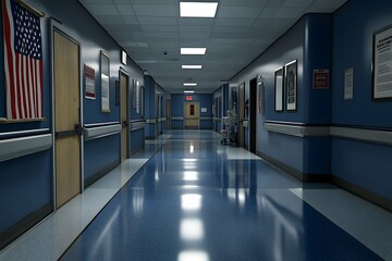 Fototapeta premium A day in the life of a nurse, from morning routine to hospital duties, dynamic transitions, realistic urban environment, hardworking healthcare professionals