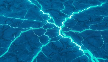 Cracked Ice with Jagged Electric Green Patterns