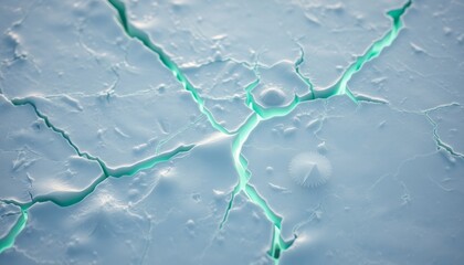 Naklejka premium Cold Icy Surface with Jagged Cracks, Abstract and Ethereal Design