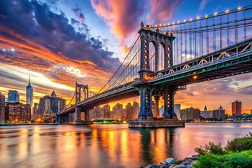 Obraz premium Majestic Bridges of New York City Showcasing Architectural Beauty and Urban Landscape Diversity