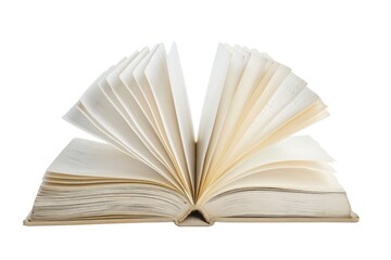 Fototapeta premium An open book lying on a clean and smooth white surface, ideal for educational or academic contexts