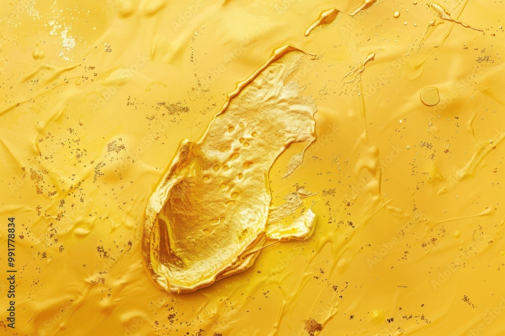 Poster A single orange slice sits atop a bright yellow surface, perfect for food styling or design elements
