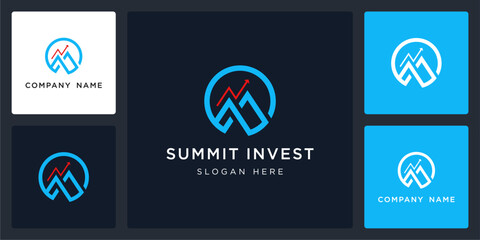 Vector of summit investment, logo and icon design template available, can be used in various media easily, editable