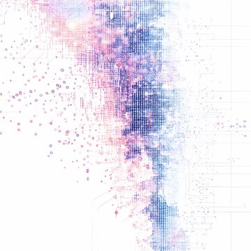 Abstract Digital Matrix with Flowing Binary Code