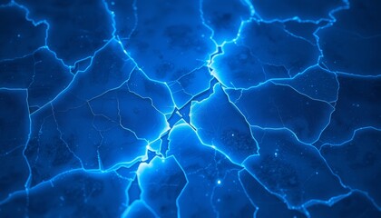 Cracked Ice Surface with Electric Highlights