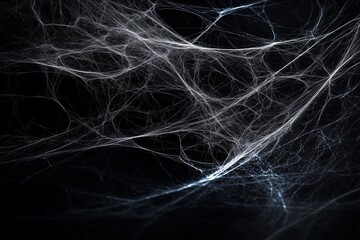 Black background full of spider webs
