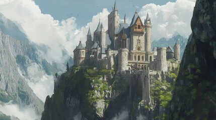 Majestic Castle Perched on a Cliffside