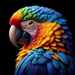Fototapeta premium Colorful Parrot , detailed and realistic , Rainbow , Poster for Home Decor, T-Shirt Design, Music Cover Art, Wallpaper , and Art Background