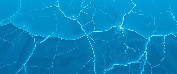 Naklejka premium Glowing Blue Ice Surface with Jagged Edges