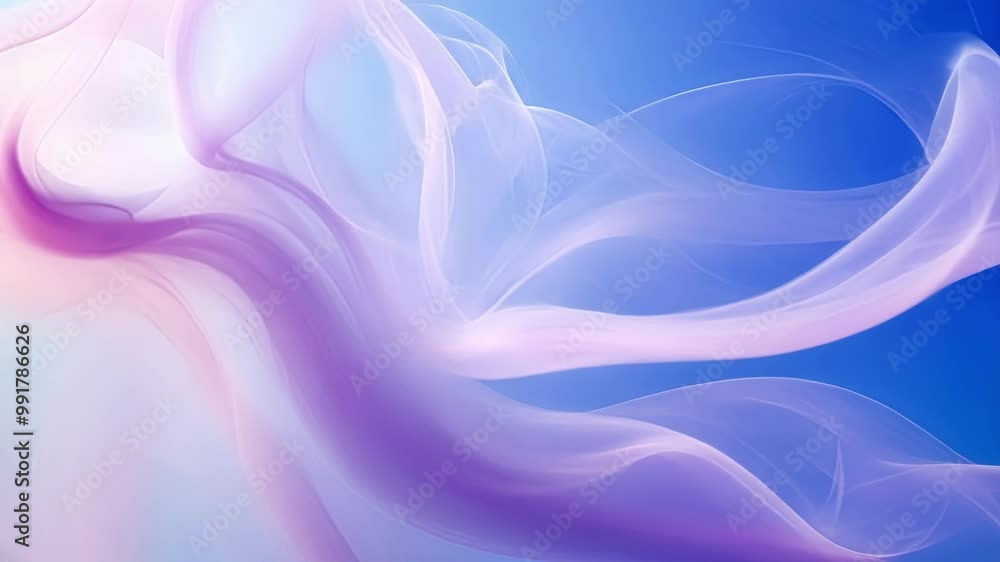Poster smoke is swirling in a blue and pink color scheme, creating an abstract background. the ethereal for