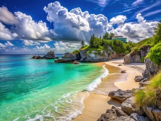 Stunning Views of Fort St. Catherine Beach in Bermuda with Crystal Clear Waters and Soft Sand