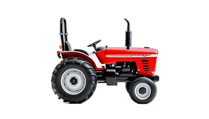 Obraz premium modern red tractor wheels white background