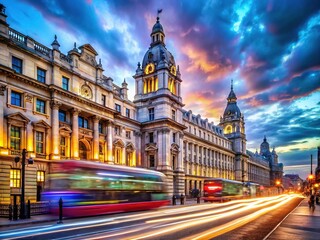 Whitehall Terminal in London with Historic Architecture and Modern Transportation Elements Visible