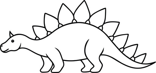 Fun Stegosaurus with Spiky Tail Vector Illustration for Young Artists
